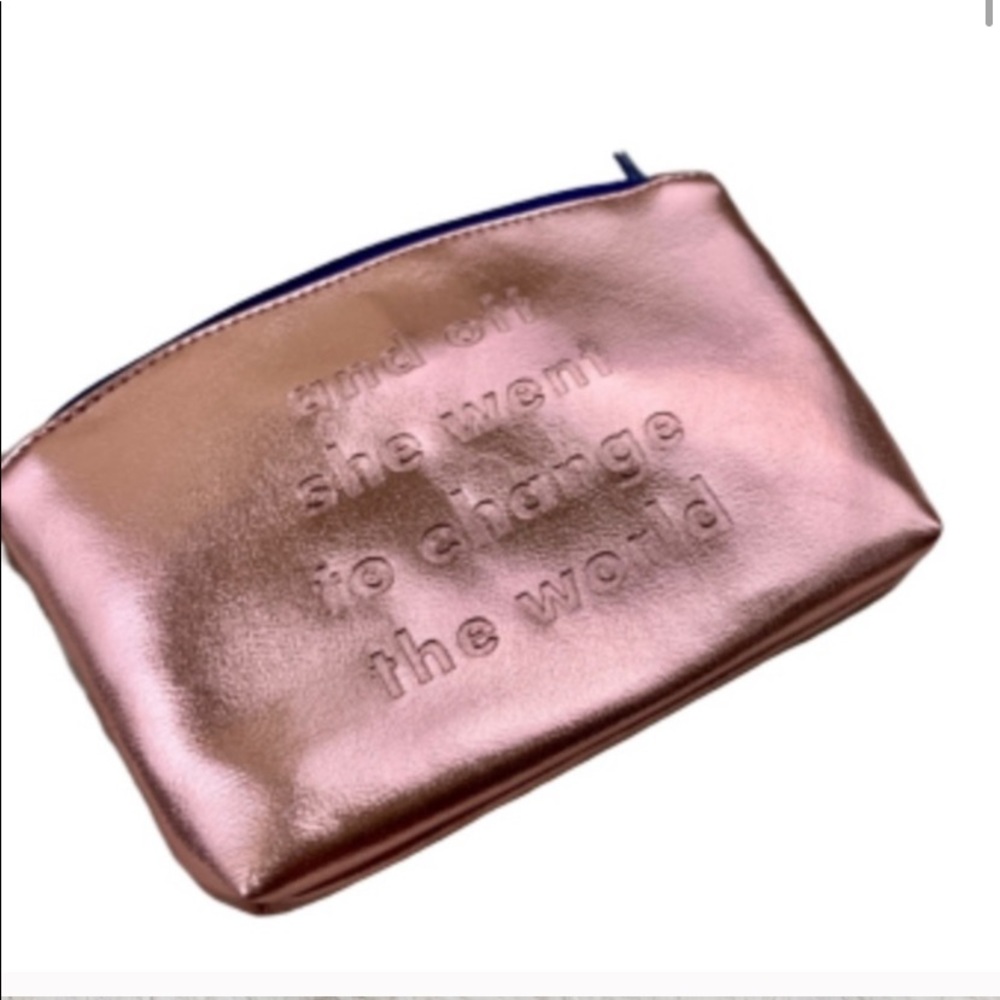 Ipsy makeup bag pink metallic